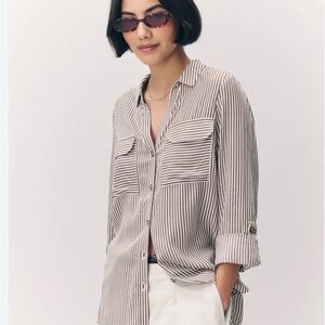 Vero Moda Striped Button-Down open Neck shirt